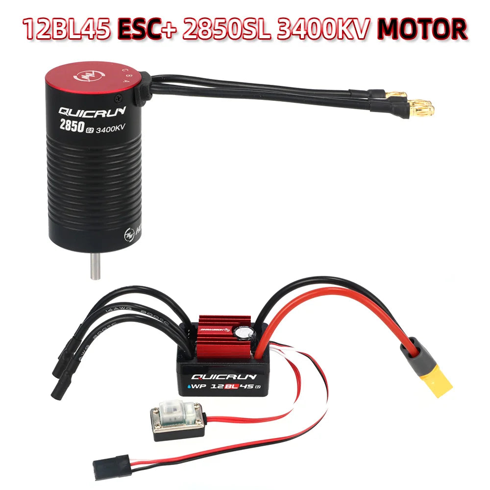 Hobbywing QuicRun 12BL45 G2 45A ESC / 2840 & 2850 Brushless Motors