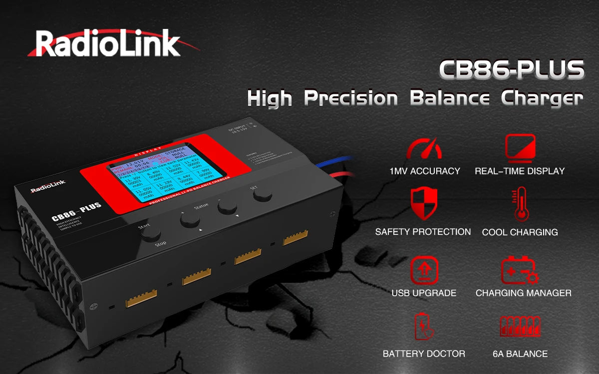 RadioLink CB86 Plus 8-Port Balance Charger