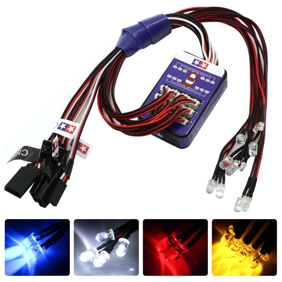 12-LED RC Car Lighting Kit with Steering & Brake Lights