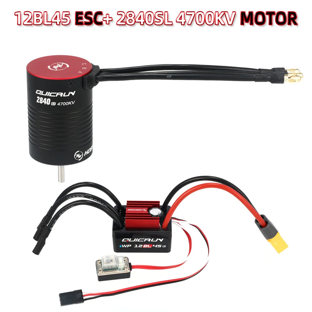 Hobbywing QuicRun 12BL45 G2 45A ESC / 2840 & 2850 Brushless Motors