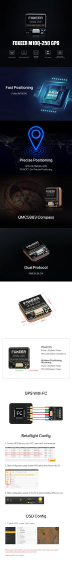 Foxeer M10Q-180 / M10Q-250 GPS & Compass Module