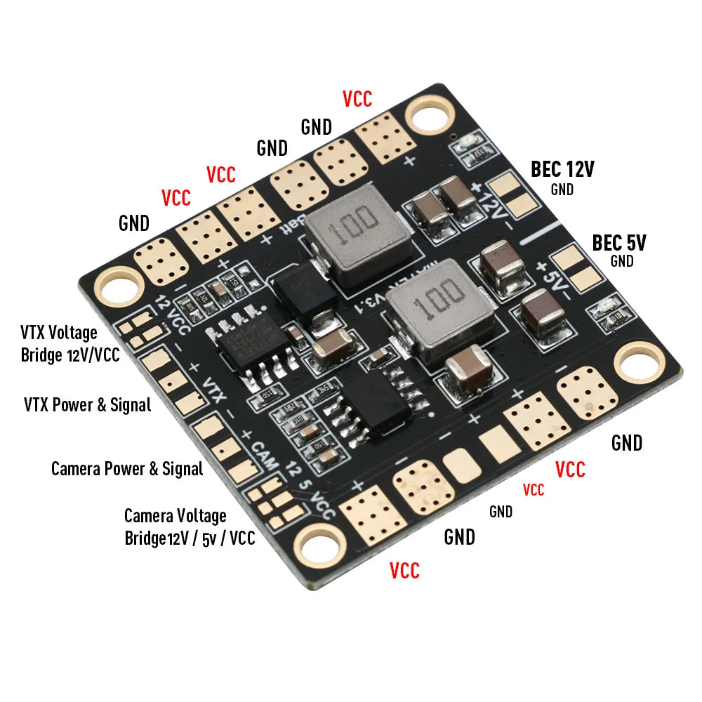 Matek Systems Mini Power Hub PDB with 5V/12V BEC