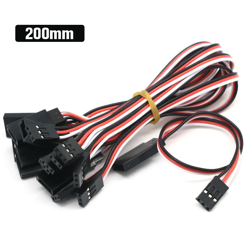 10pcs RC Servo Extension Cable - 100mm to 1000mm