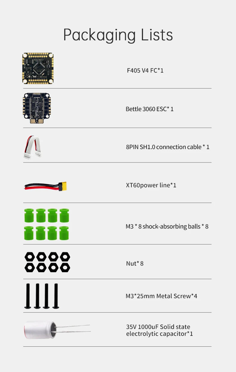 Aocoda-RC F460 V4 F405 60A FC & ESC Stack