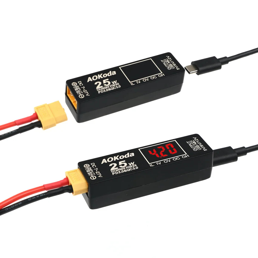 AOKoda PD3.0 XT60 to USB Power Adapter