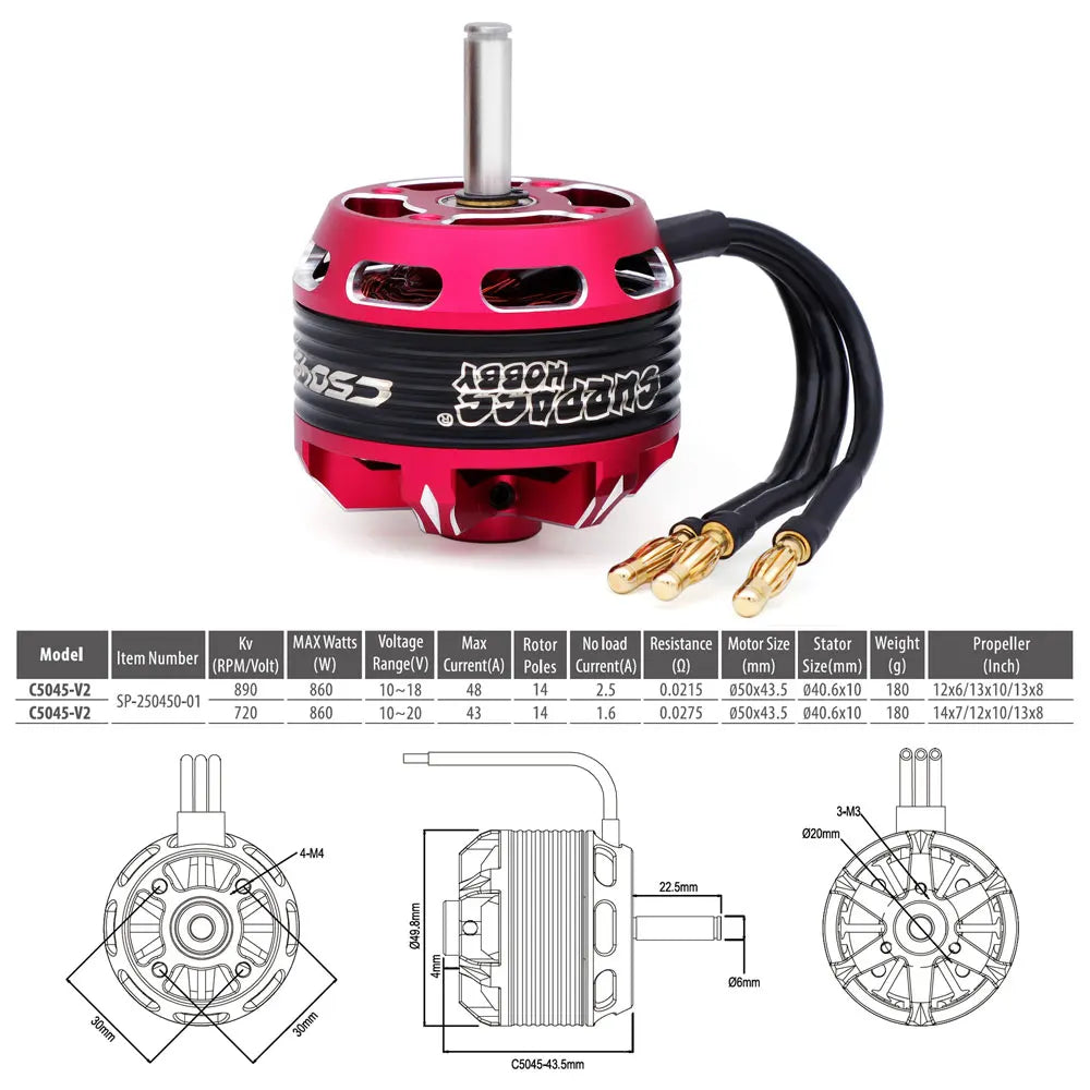 SURPASS HOBBY C5045/C5055/C5065 V2 Brushless Motor & ESC
