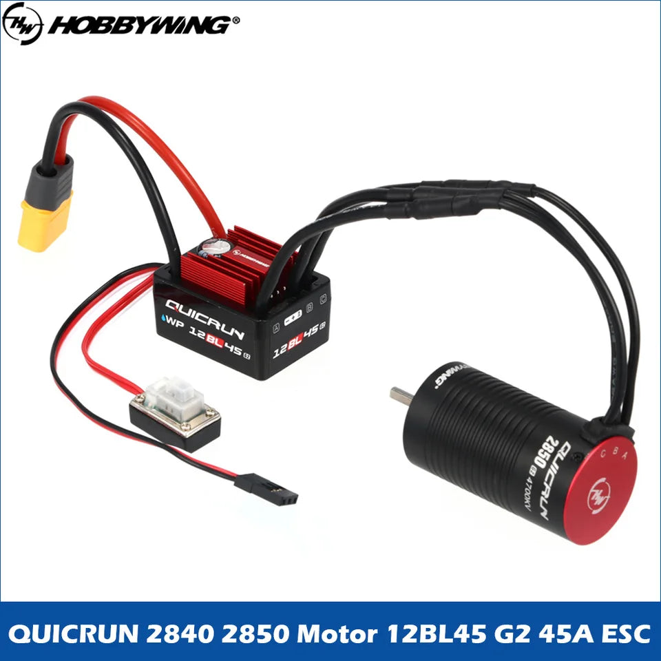 Hobbywing QuicRun 12BL45 G2 45A ESC / 2840 & 2850 Brushless Motors