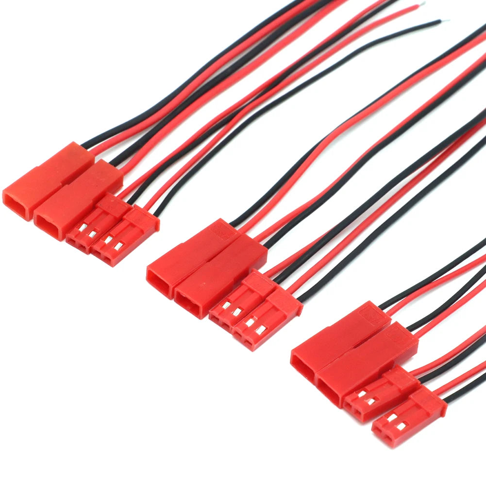 JST Male/Female Connector Leads 100-200mm - 10 Pair