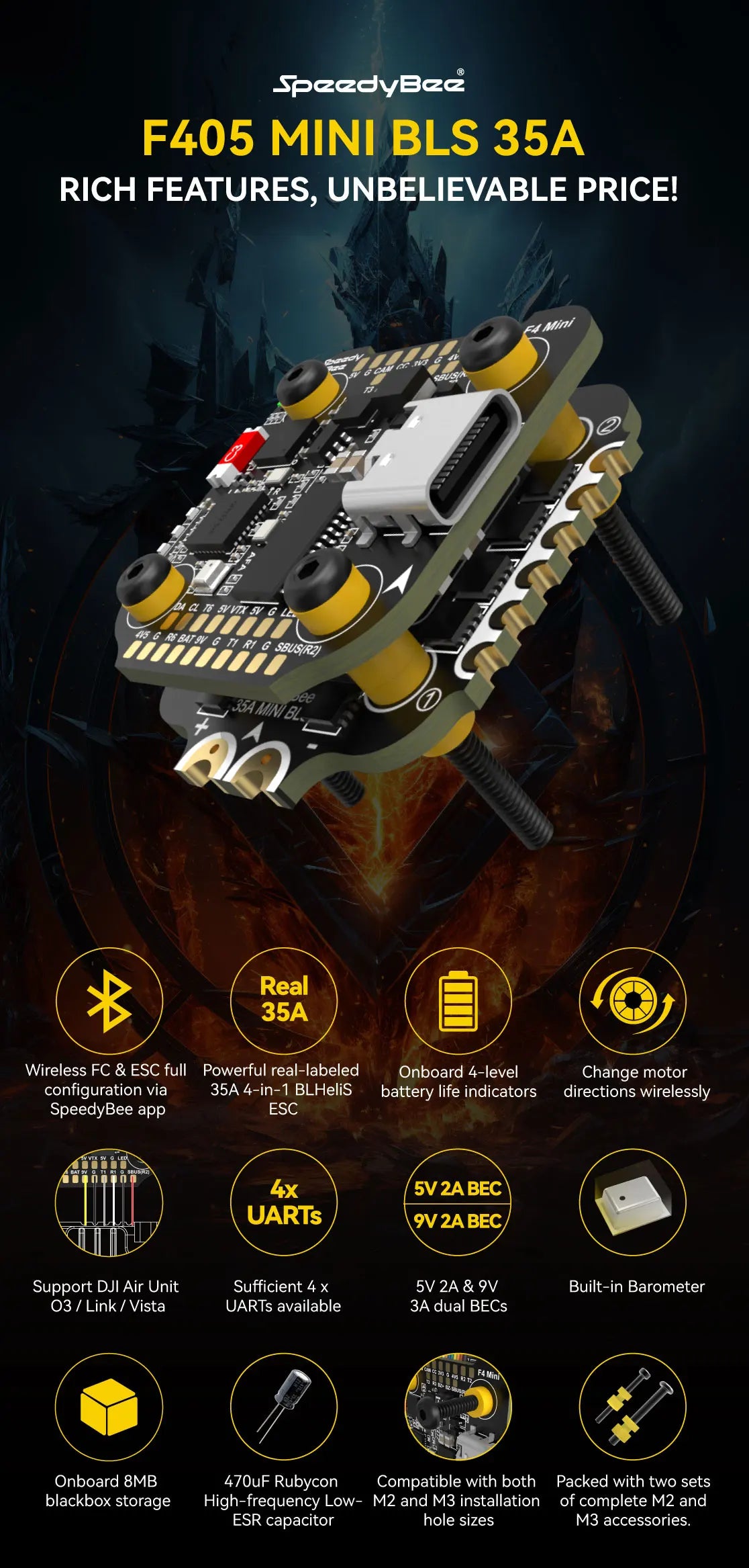 SpeedyBee F405 Mini + BLS 35A V2 FC & ESC Stack