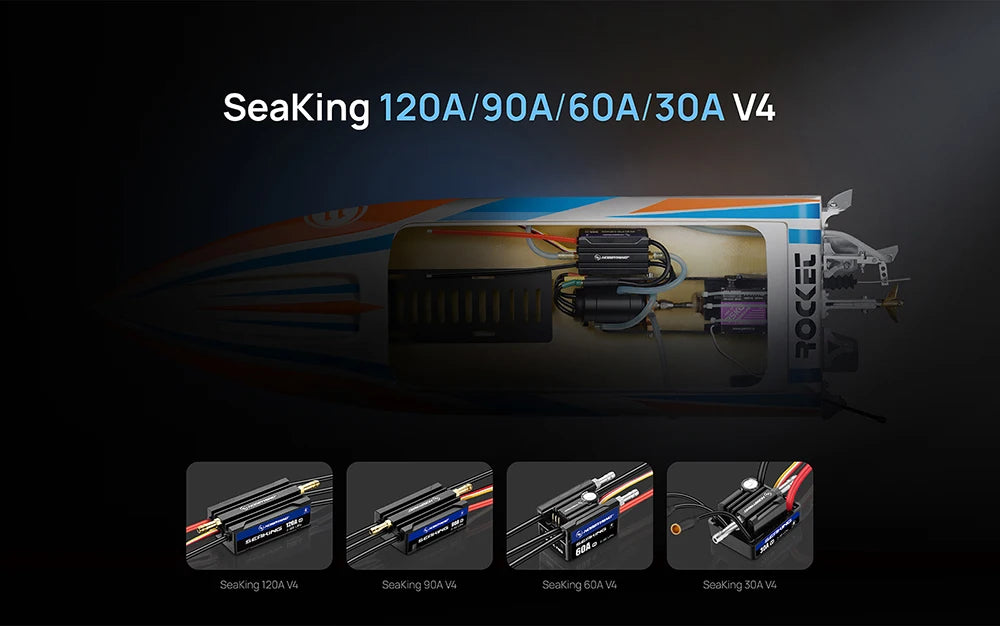 HOBBYWING Seaking V4 Waterproof RC Boat ESC 30A-160A