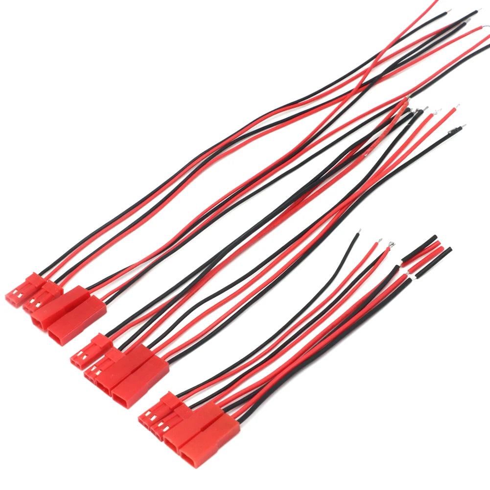JST Male/Female Connector Leads 100-200mm - 10 Pair