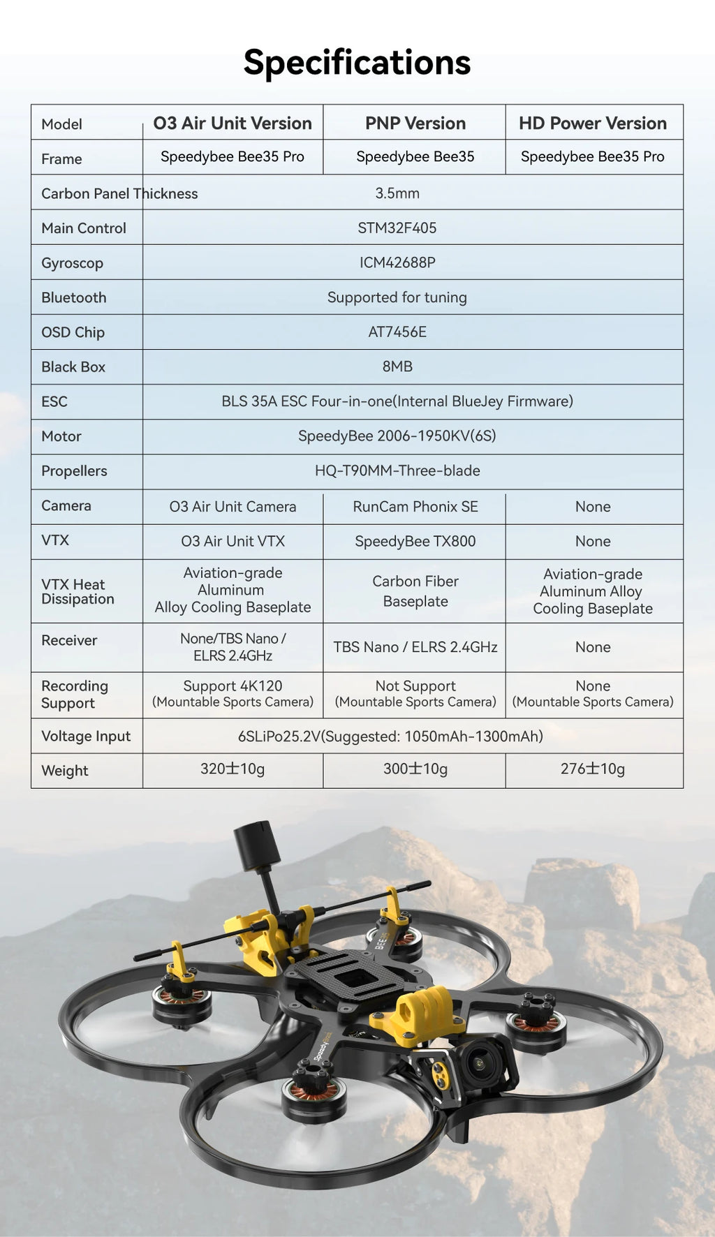 SpeedyBee Bee35 / Bee35 Pro 3.5-Inch O3 FPV Frame