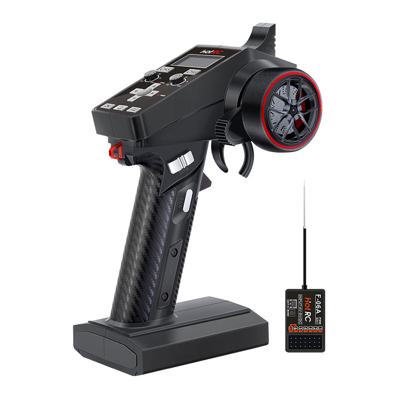 HOTRC CT-6A RC Transmitter and Receiver 6 Channel 2.4ghz Hand Controlled RC Car Boat Tanks Remote Controller