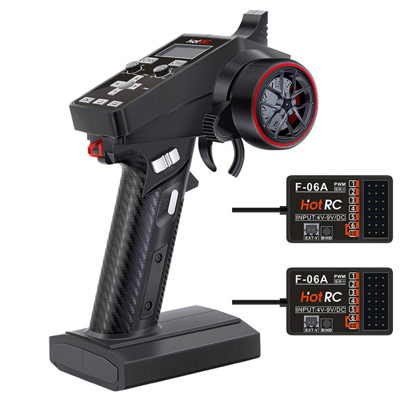 HOTRC CT-6A RC Transmitter and Receiver 6 Channel 2.4ghz Hand Controlled RC Car Boat Tanks Remote Controller