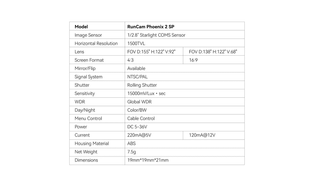 RunCam Phoenix 2 SP V4 FPV Camera