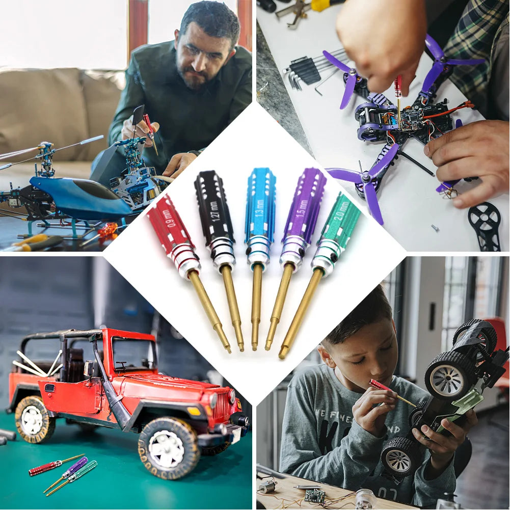 5-Piece Mini Hex Screwdriver Set 0.9-2.0mm