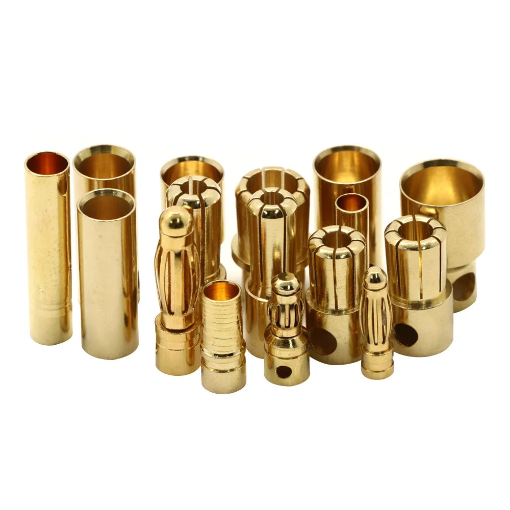 Gold Bullet Connectors 2.0-8.0mm - 10 Pair