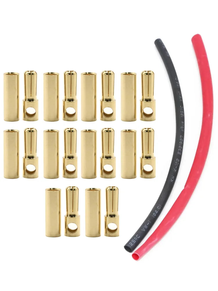 Gold Bullet Connectors 2.0-4.0mm - 10 Pair