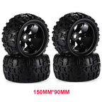 4pcs 1/8 RC Truck Tires & Wheels - 17mm Hex