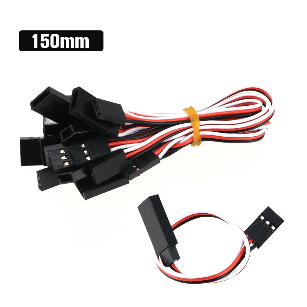 10pcs RC Servo Extension Cable - 100mm to 1000mm