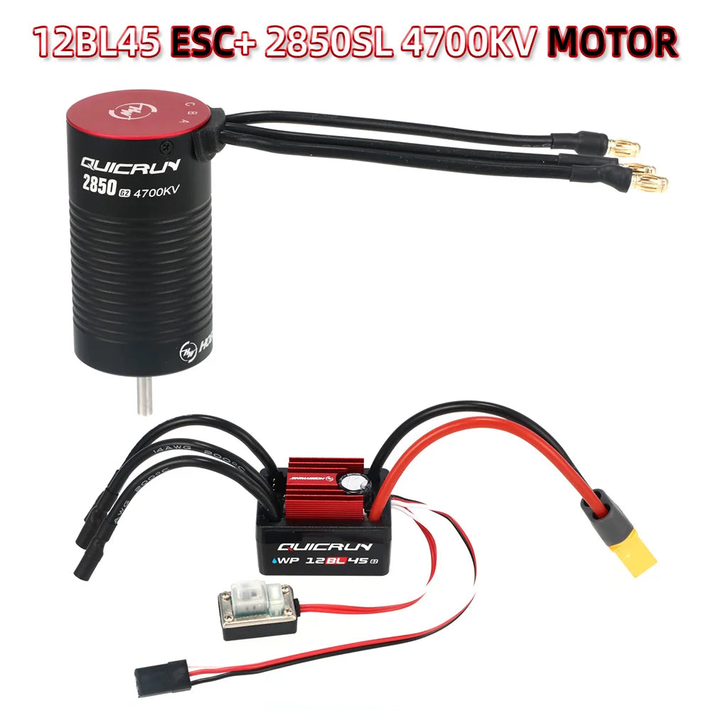 Hobbywing QuicRun 12BL45 G2 45A ESC / 2840 & 2850 Brushless Motors