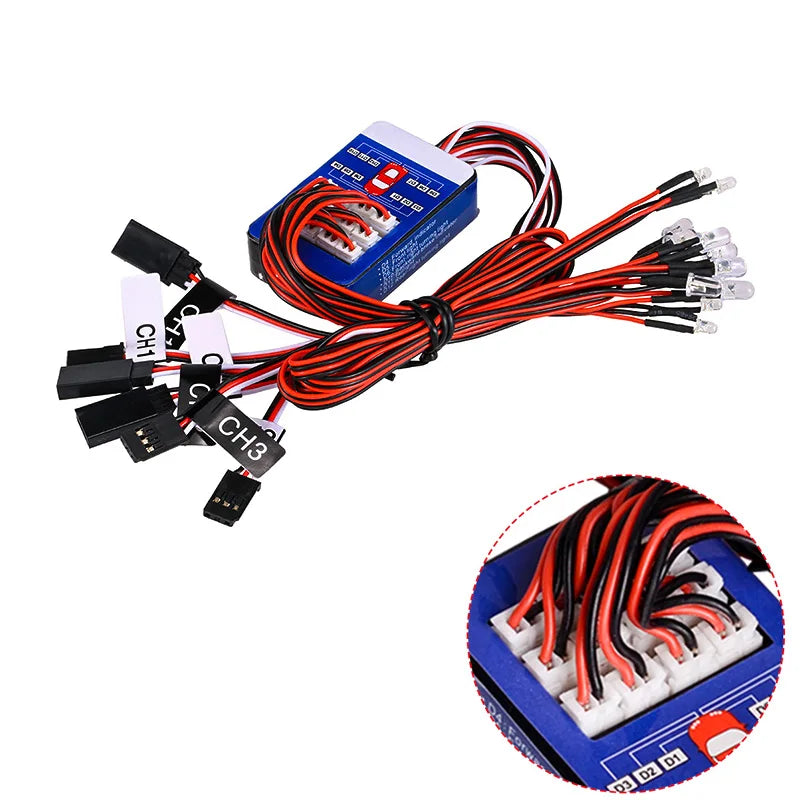 12-LED RC Car Lighting Kit with Steering & Brake Lights