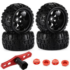 4pcs 1/8 RC Truck Tires & Wheels - 17mm Hex