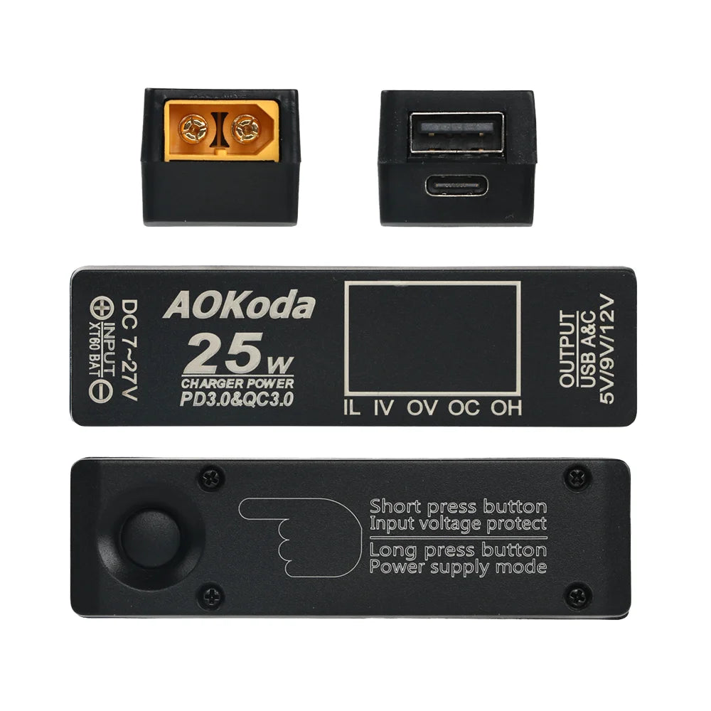 AOKoda PD3.0 XT60 to USB Power Adapter