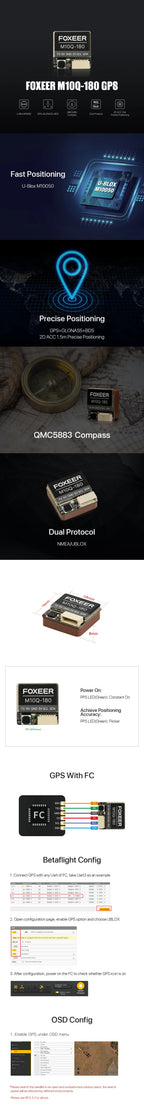 Foxeer M10Q-180 / M10Q-250 GPS & Compass Module