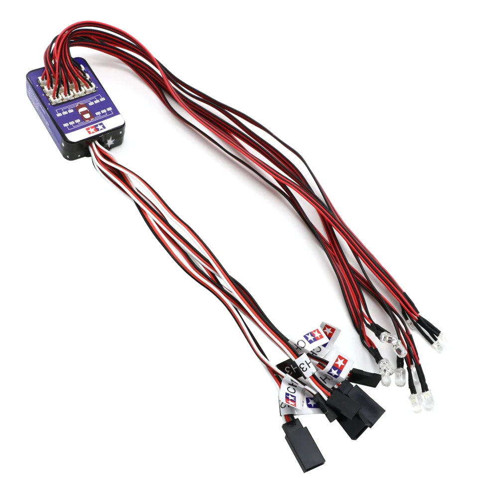 12-LED RC Car Lighting Kit with Steering & Brake Lights